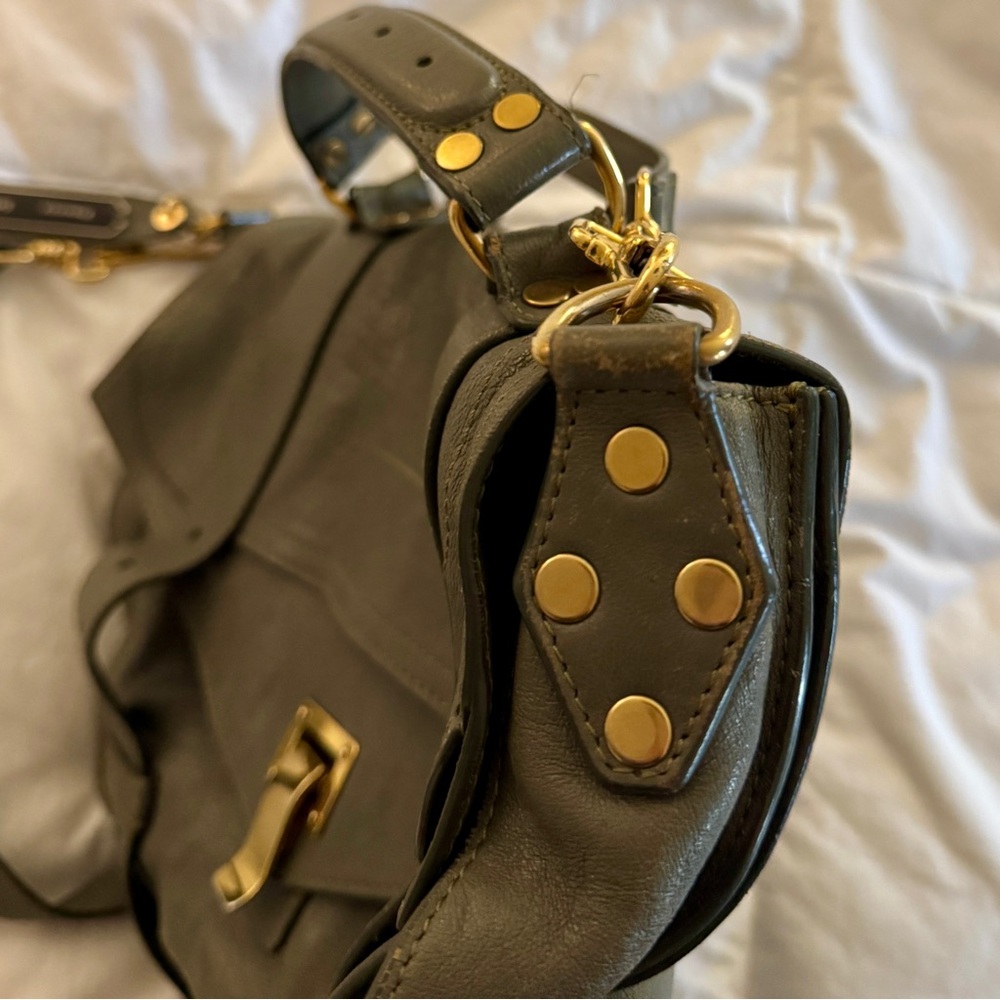 Proenza Schouler PS1 Medium Satchel – Olive Green Genuine Leather - Picture 9 of 15